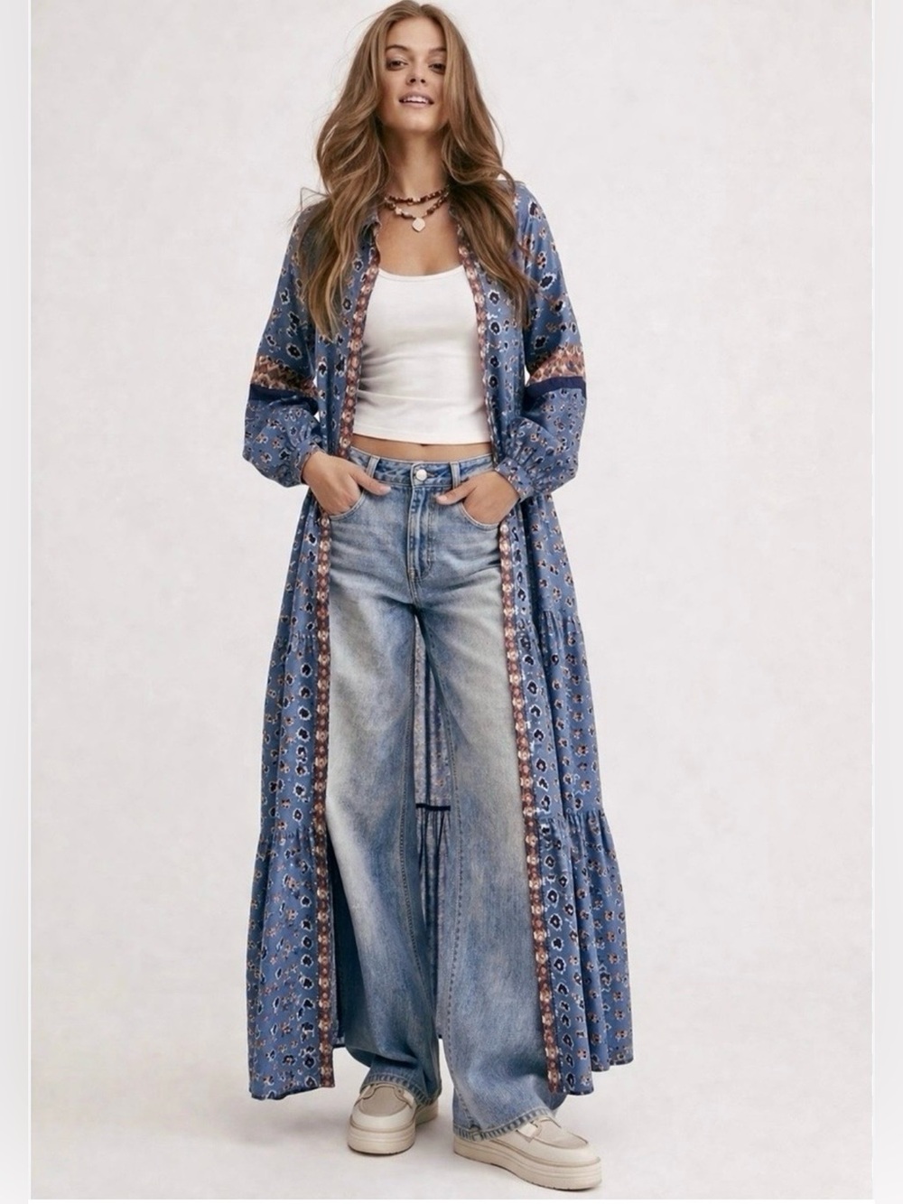 Free People Blue Floral Maxi Dress